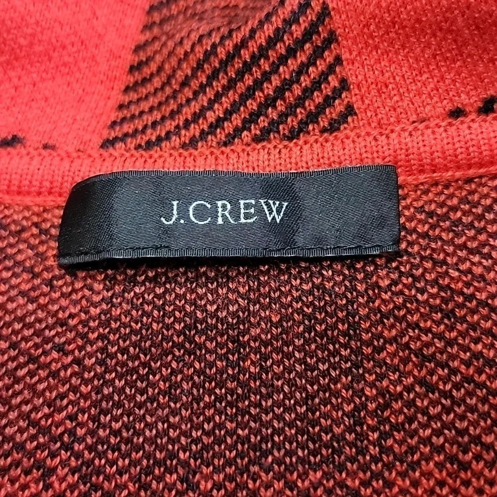 J. Crew Size Unknown Red & Black Buffalo Check / Plaid Double Breasted Cardigan